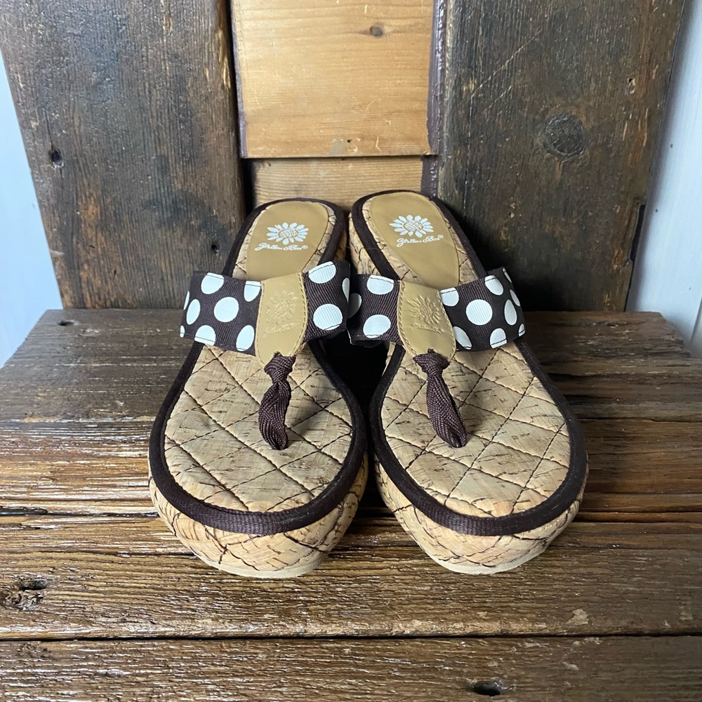 Yellow Box Wedge Sandals